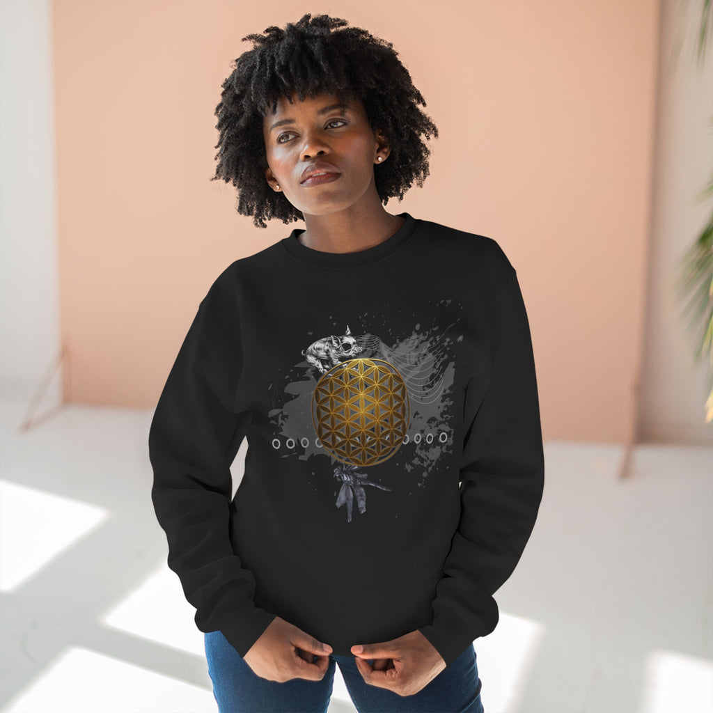 Sacred Geometry Graphic Crewneck Sweatshirt Occult Art Ancient Forms: Flower of Life