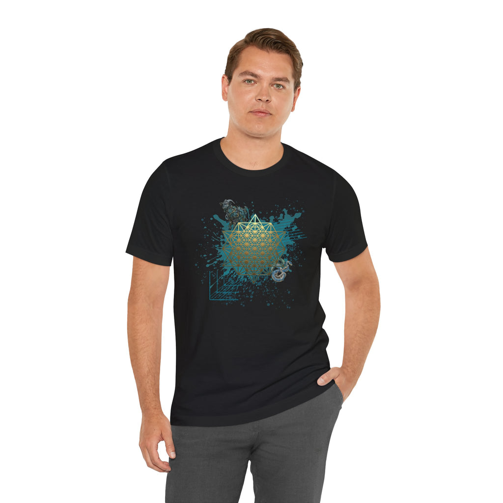 Sacred Geometry Graphic Tee Unisex Bella+Canvas 3001 Shirt Graphic T-Shirt: Tetrahedron
