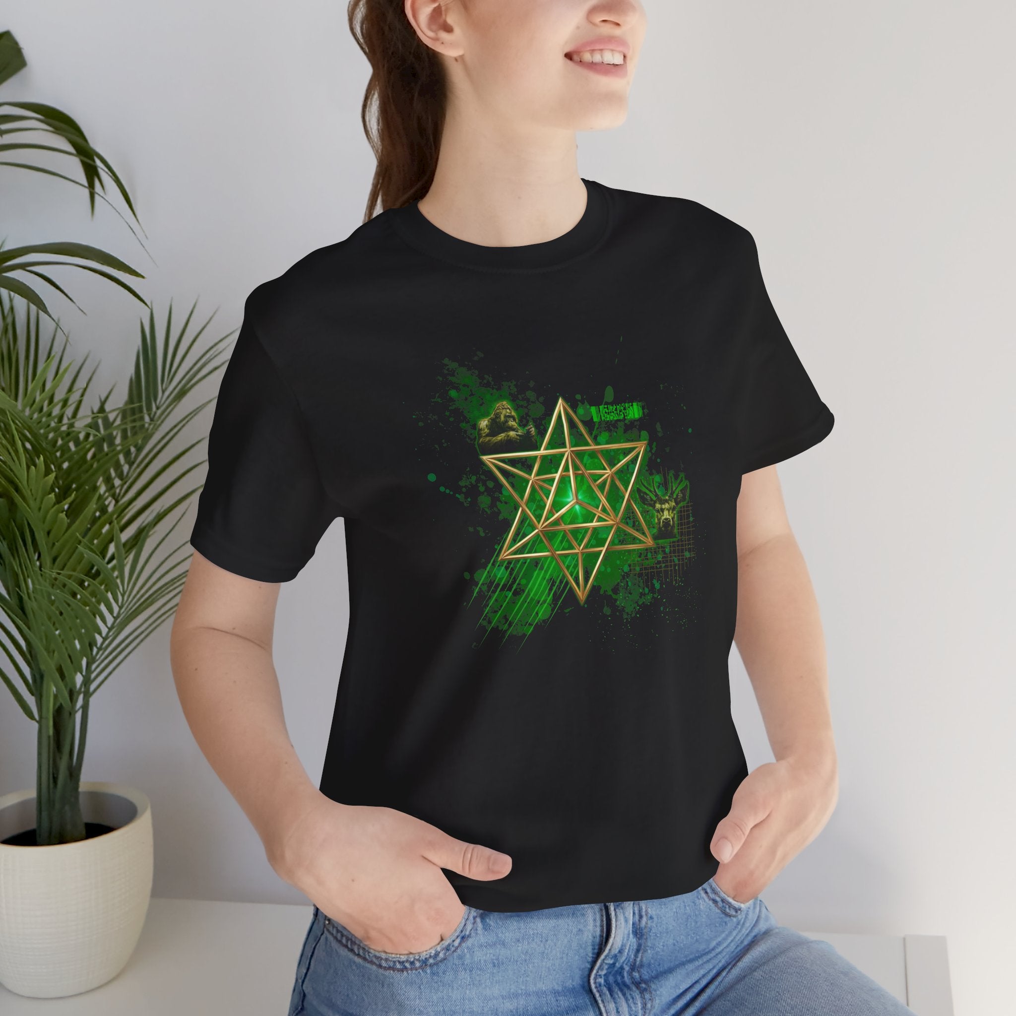 Sacred Geometry Graphic Tee Unisex Bella+Canvas 3001 Shirt Dark Aesthetic T-Shirt: Merkaba