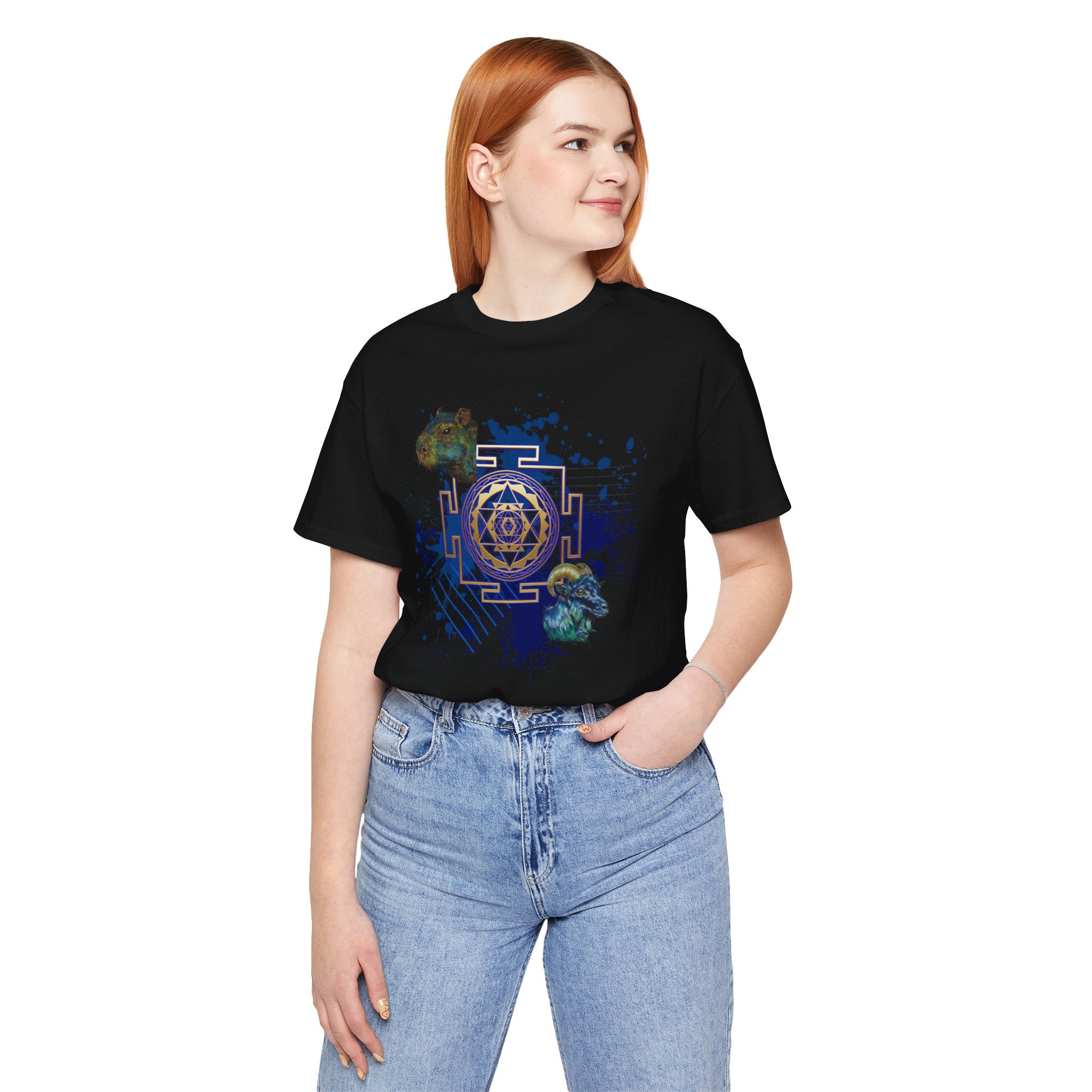 Sacred Geometry Graphic Tee Unisex Bella+Canvas 3001 Shirt Celestial Art T-Shirt: Sri Yantra