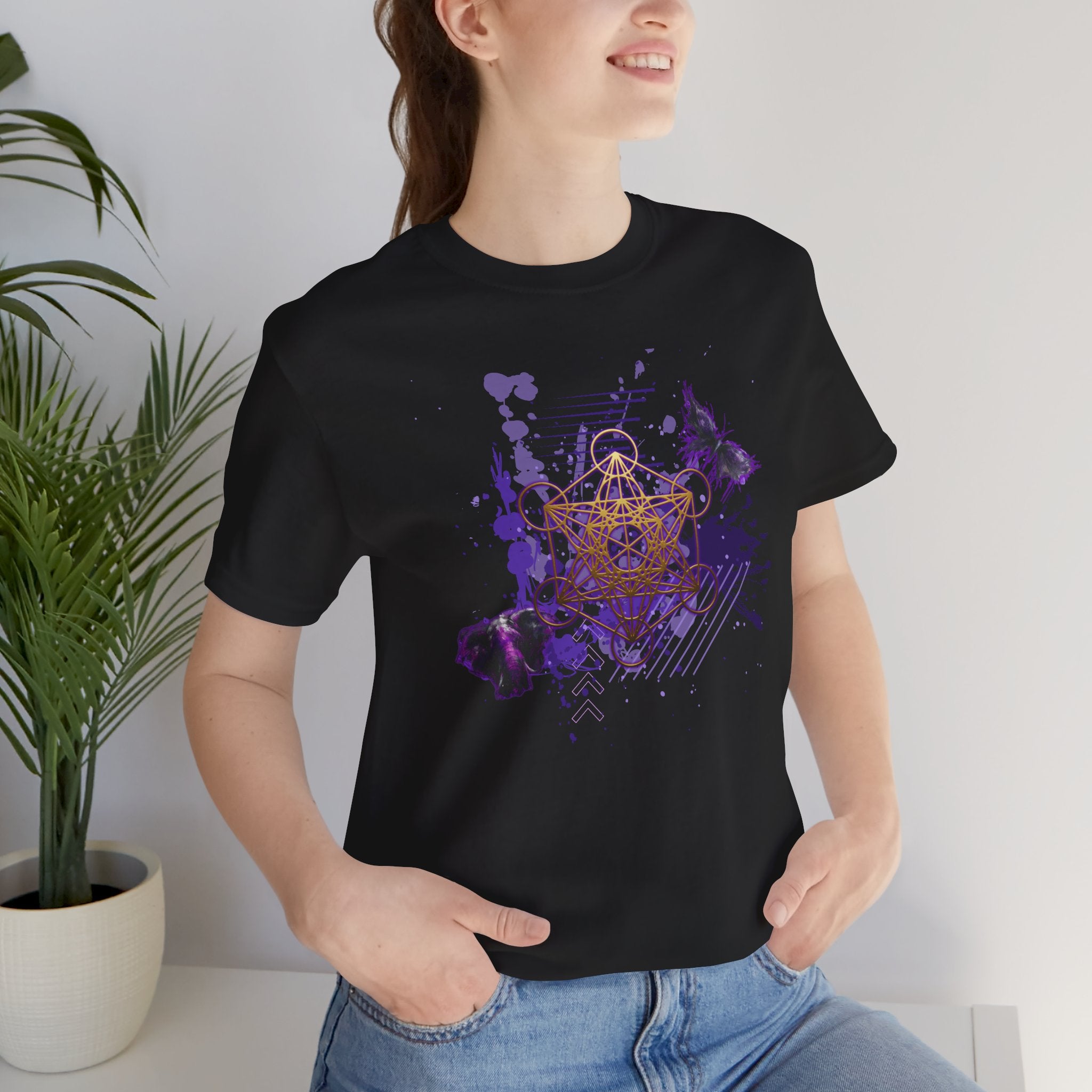 Sacred Geometry Graphic Tee Unisex Bella+Canvas 3001 Shirt Celestial Art T-Shirt: Metatron's Cube