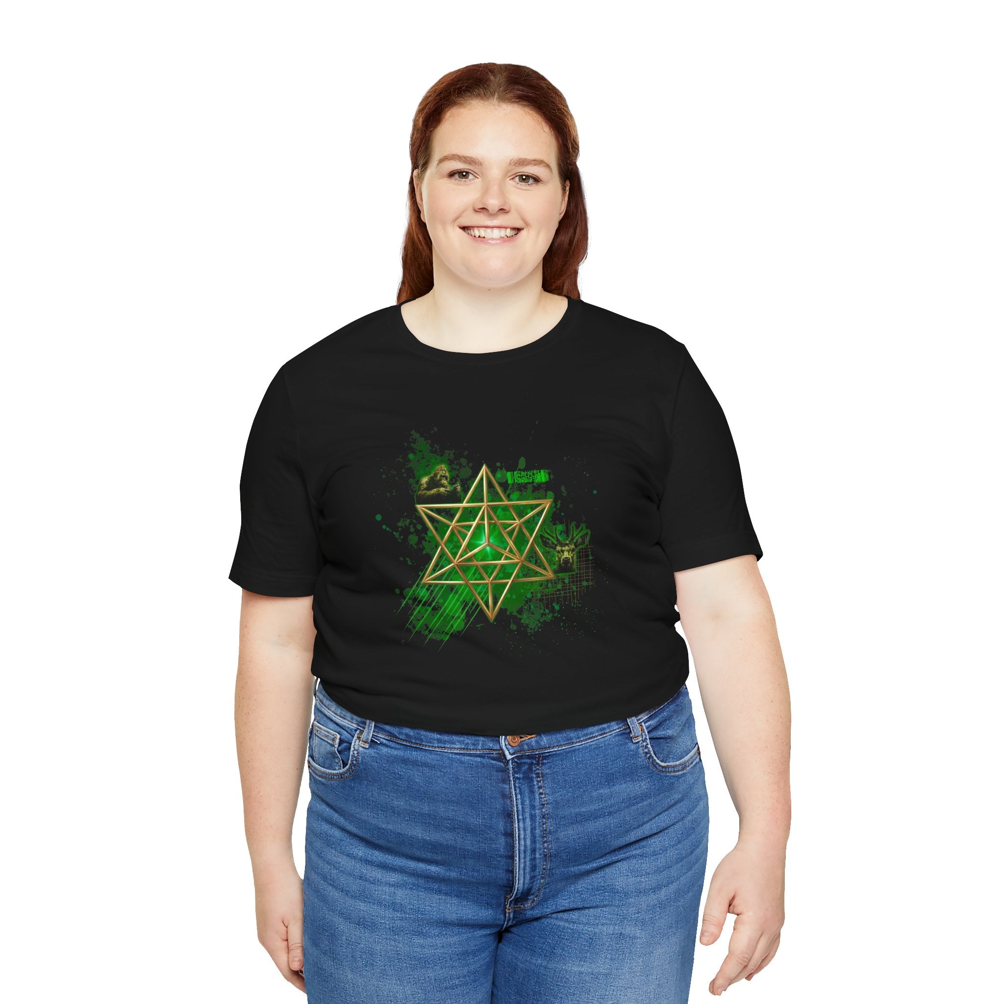 Sacred Geometry Graphic Tee Unisex Bella+Canvas 3001 Shirt Dark Aesthetic T-Shirt: Merkaba