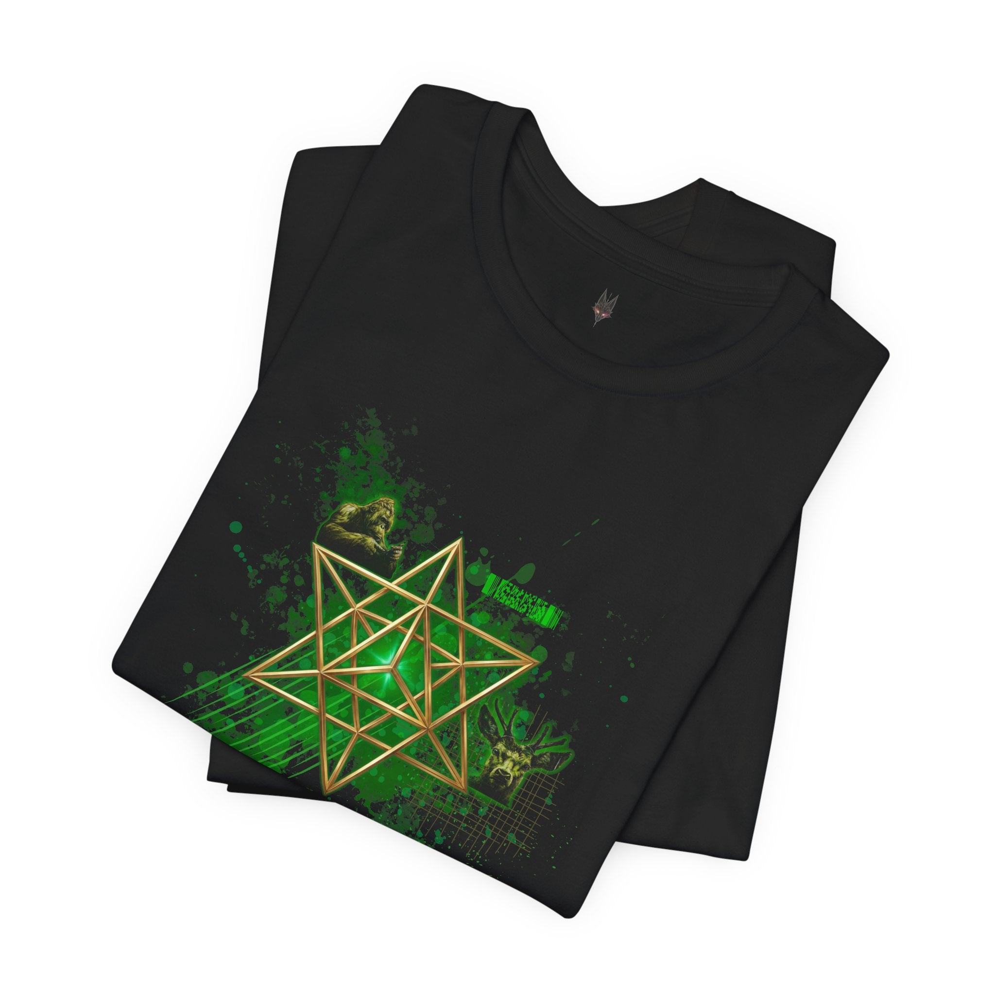Sacred Geometry Graphic Tee Unisex Bella+Canvas 3001 Shirt Dark Aesthetic T-Shirt: Merkaba