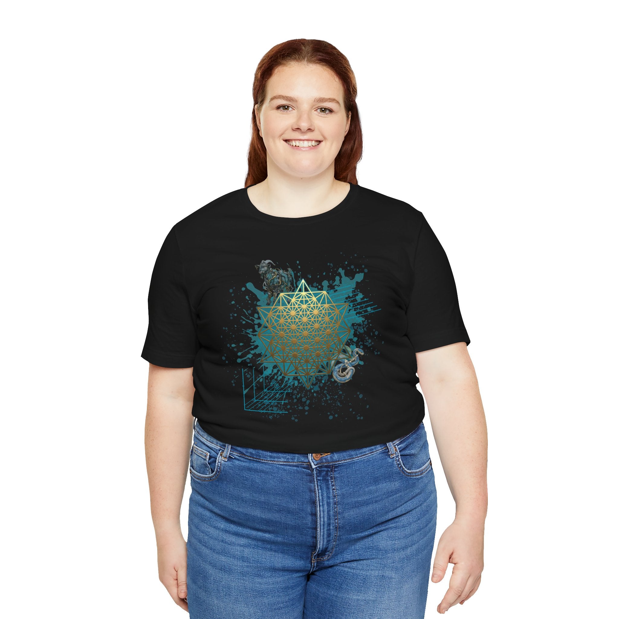 Sacred Geometry Graphic Tee Unisex Bella+Canvas 3001 Shirt Graphic T-Shirt: Tetrahedron
