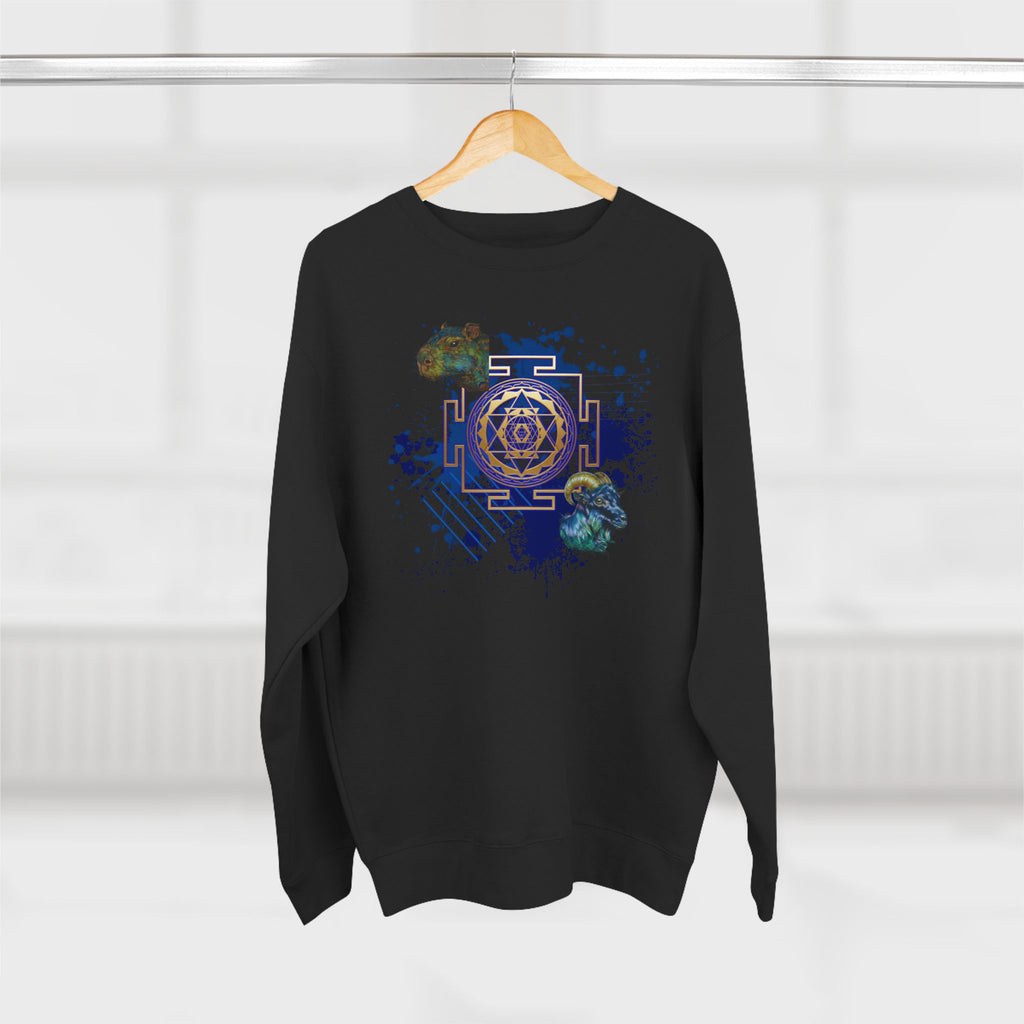 Sacred Geometry Graphic Crewneck Sweatshirt Occult Art Ancient Forms: Sri Yantra
