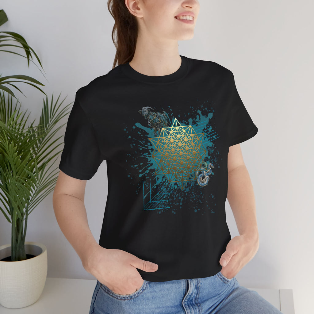 Sacred Geometry Graphic Tee Unisex Bella+Canvas 3001 Shirt Graphic T-Shirt: Tetrahedron