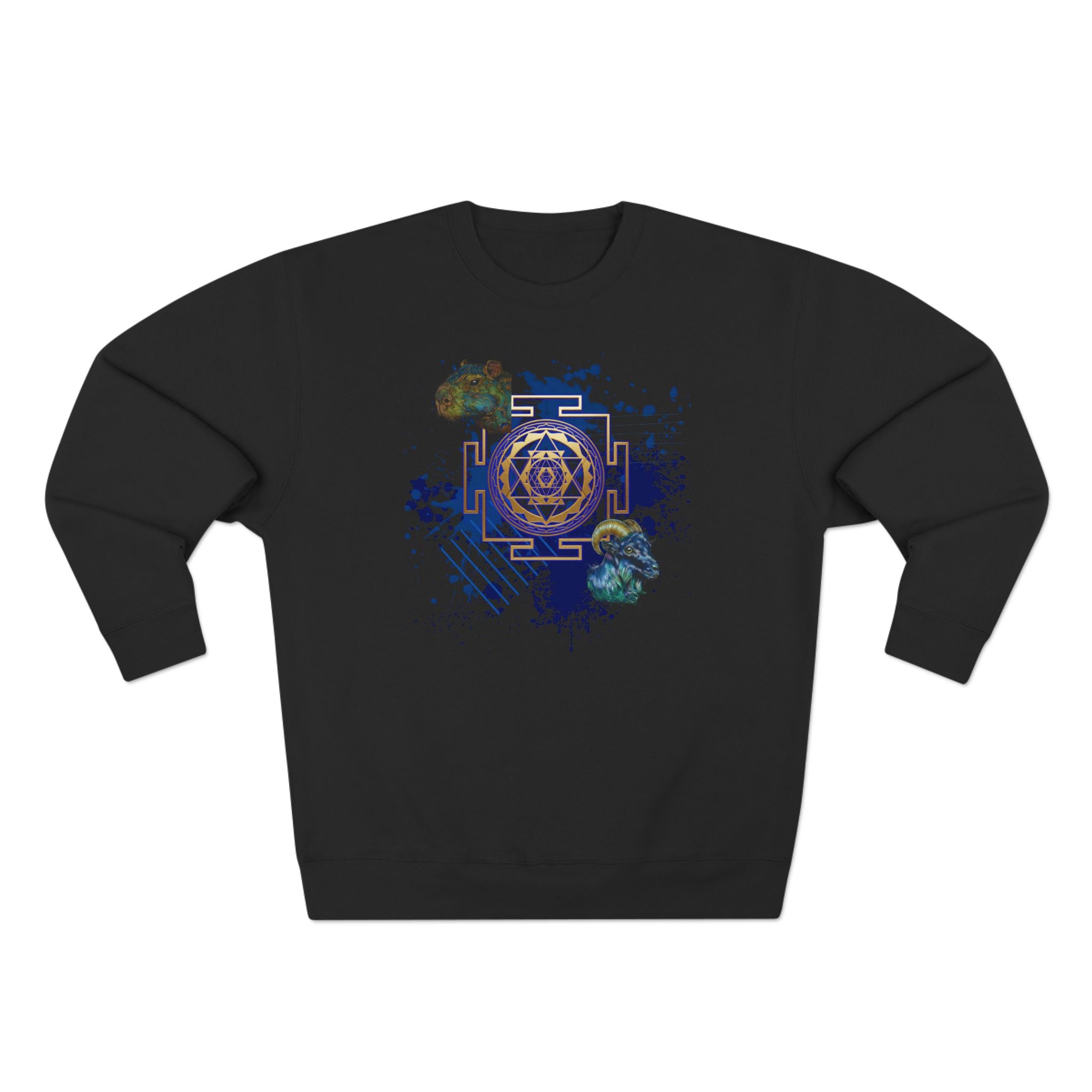 Sacred Geometry Graphic Crewneck Sweatshirt Occult Art Ancient Forms: Sri Yantra