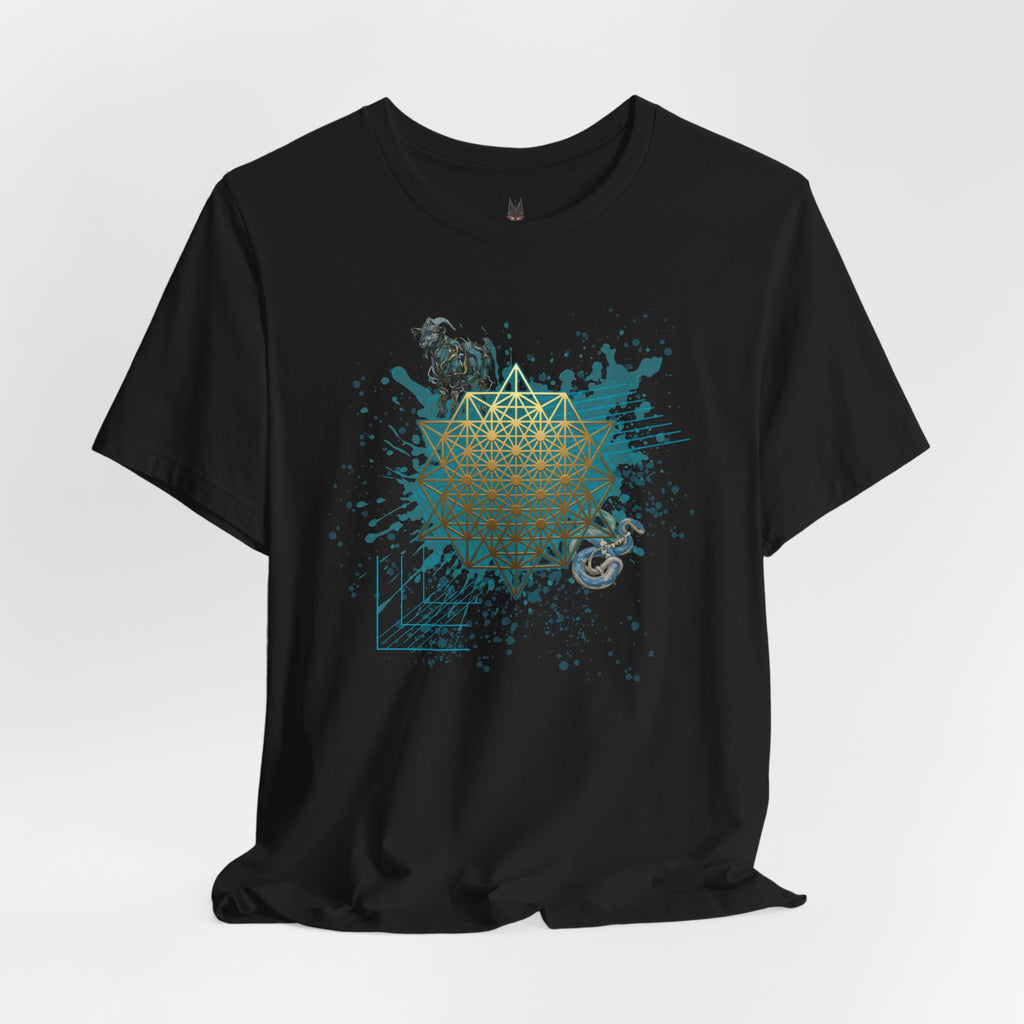 Sacred Geometry Graphic Tee Unisex Bella+Canvas 3001 Shirt Graphic T-Shirt: Tetrahedron