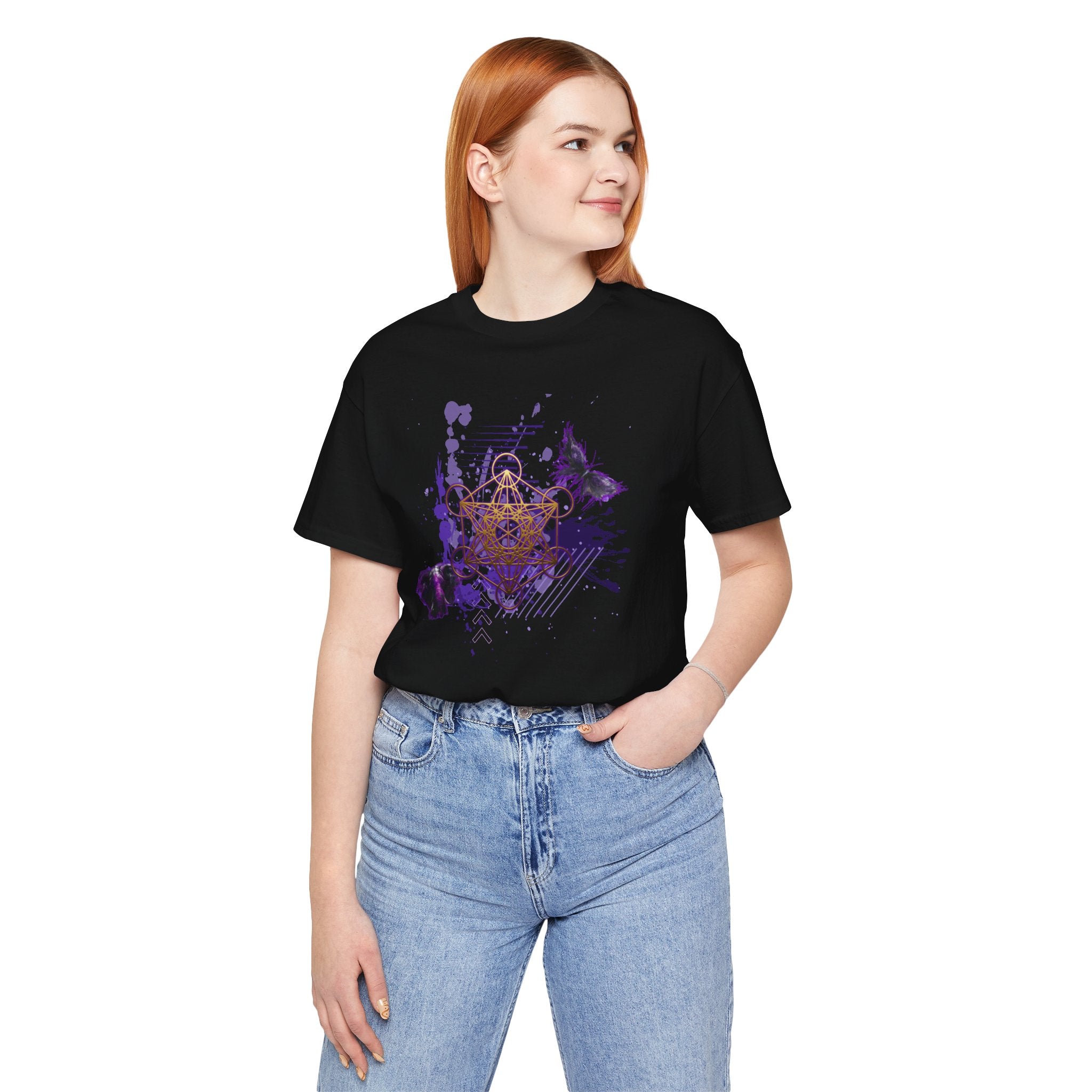 Sacred Geometry Graphic Tee Unisex Bella+Canvas 3001 Shirt Celestial Art T-Shirt: Metatron's Cube