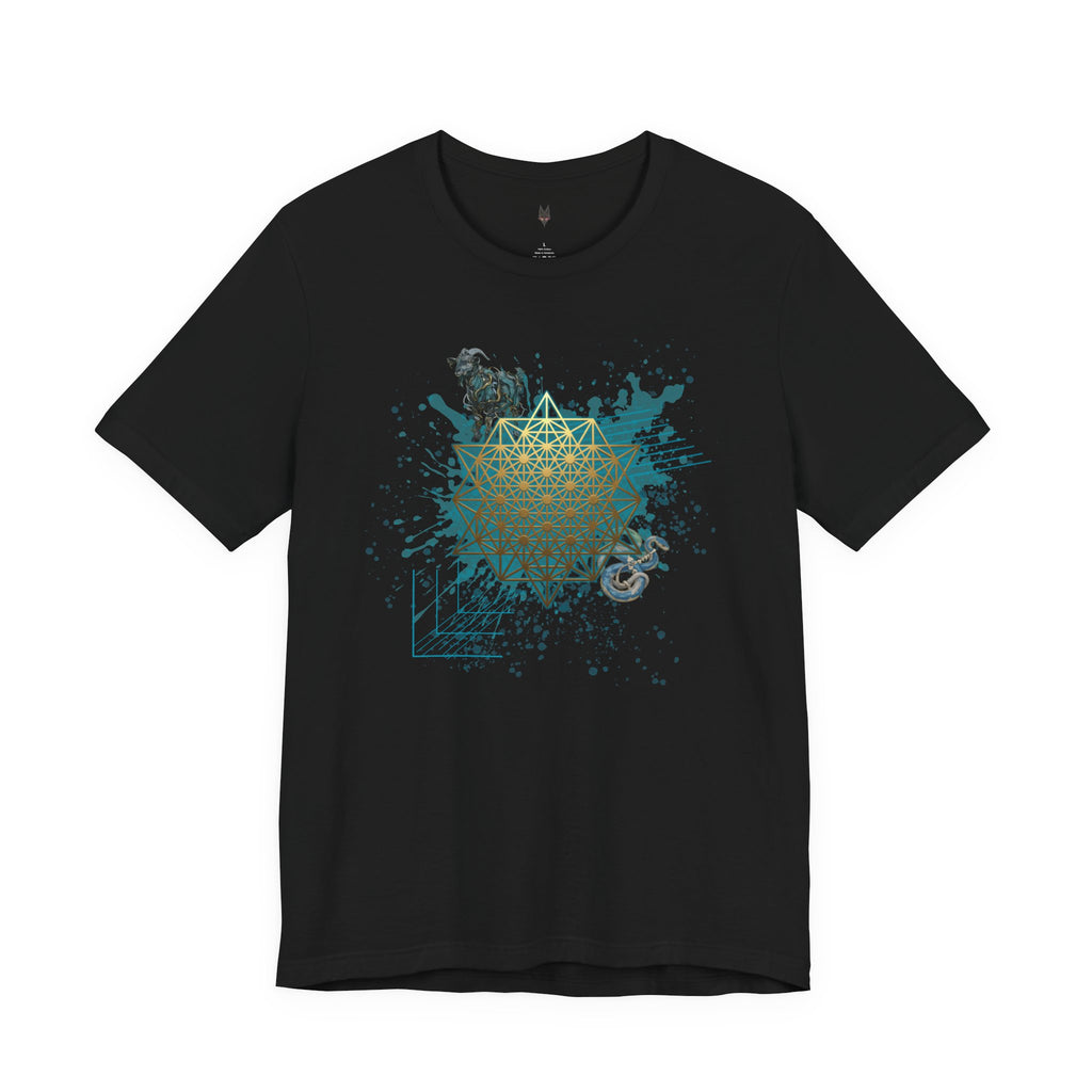 Sacred Geometry Graphic Tee Unisex Bella+Canvas 3001 Shirt Graphic T-Shirt: Tetrahedron