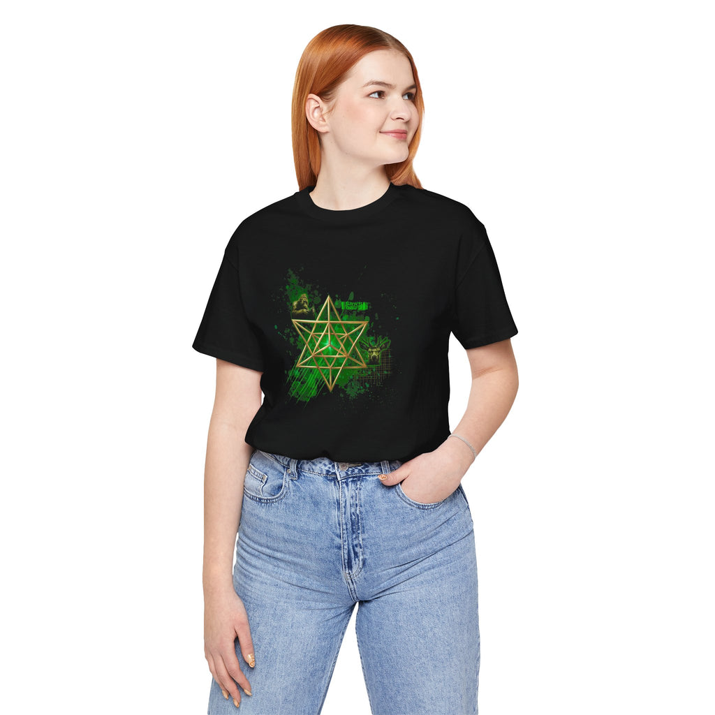 Sacred Geometry Graphic Tee Unisex Bella+Canvas 3001 Shirt Dark Aesthetic T-Shirt: Merkaba