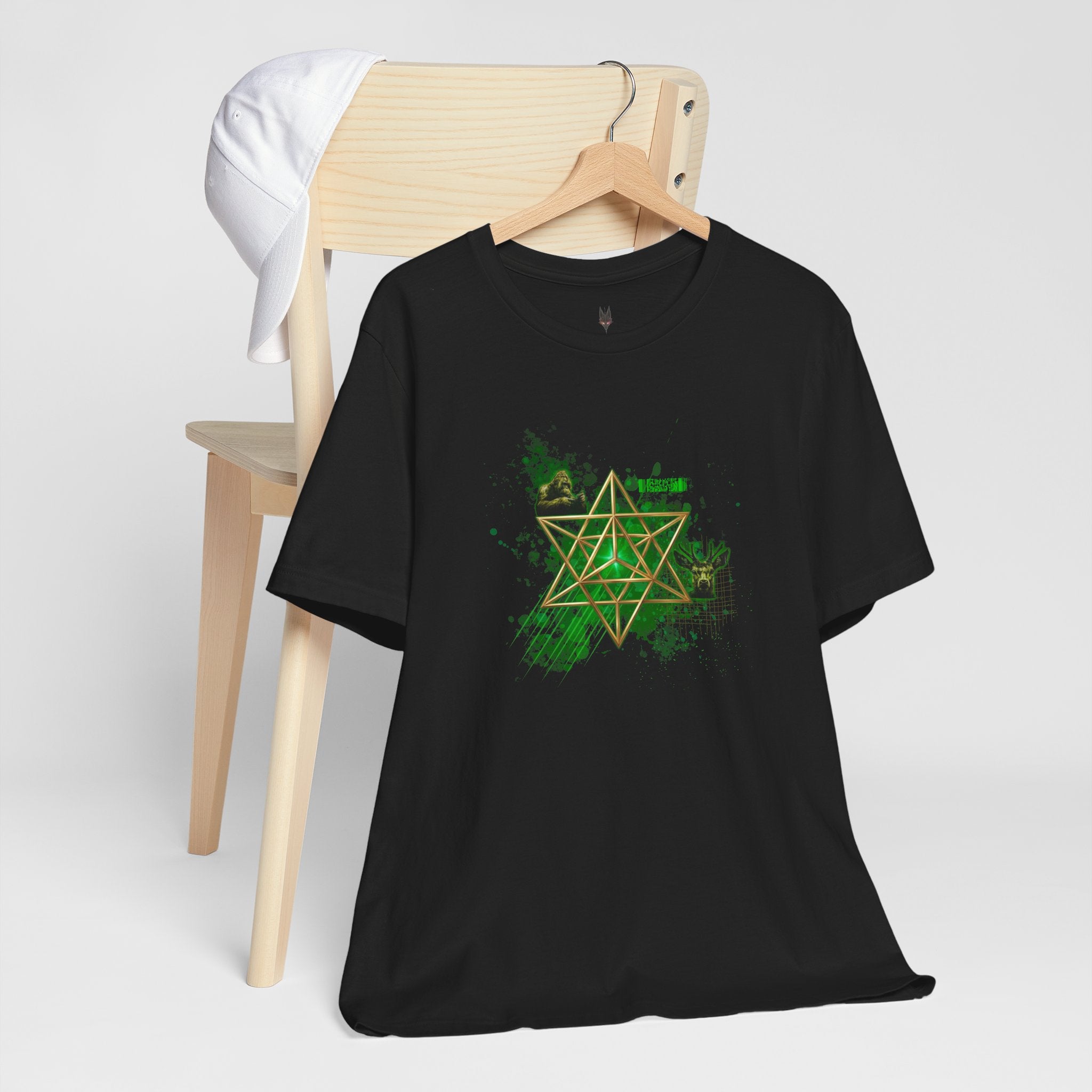 Sacred Geometry Graphic Tee Unisex Bella+Canvas 3001 Shirt Dark Aesthetic T-Shirt: Merkaba