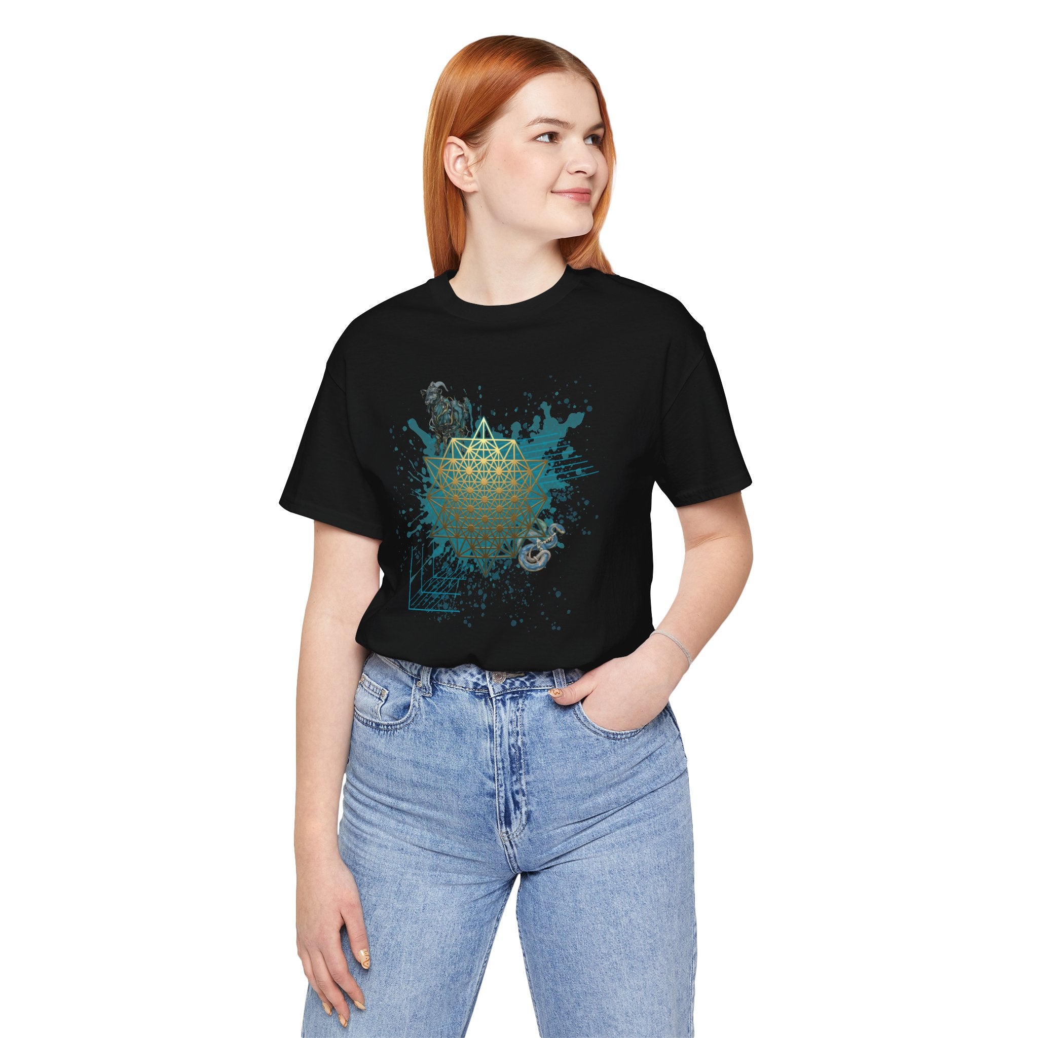 Sacred Geometry Graphic Tee Unisex Bella+Canvas 3001 Shirt Graphic T-Shirt: Tetrahedron