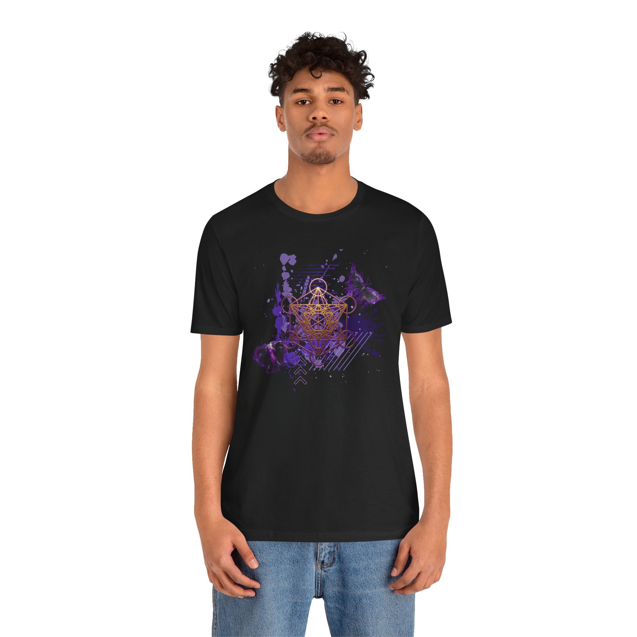 Sacred Geometry Graphic Tee Unisex Bella+Canvas 3001 Shirt Celestial Art T-Shirt: Metatron's Cube