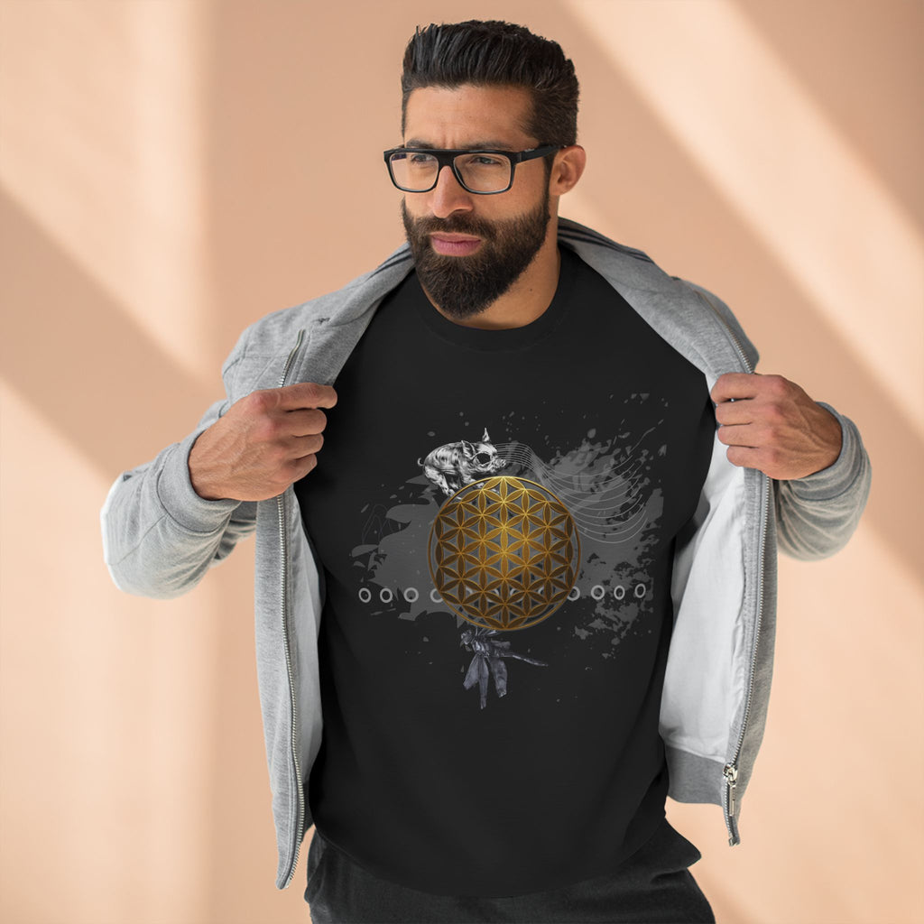 Sacred Geometry Graphic Crewneck Sweatshirt Occult Art Ancient Forms: Flower of Life