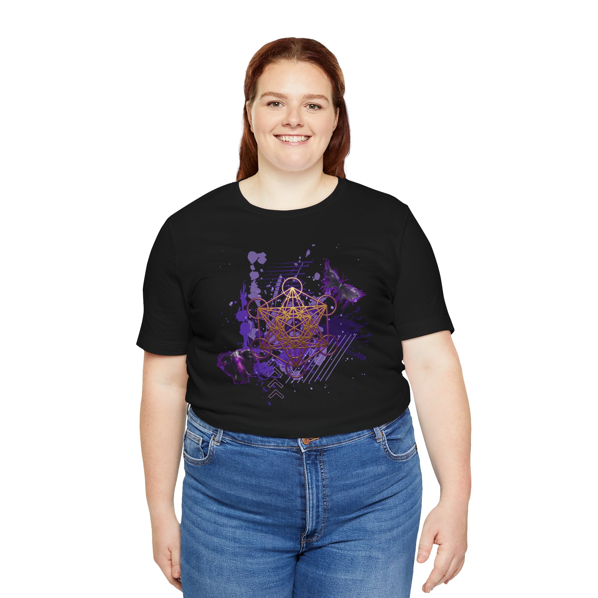 Sacred Geometry Graphic Tee Unisex Bella+Canvas 3001 Shirt Celestial Art T-Shirt: Metatron's Cube