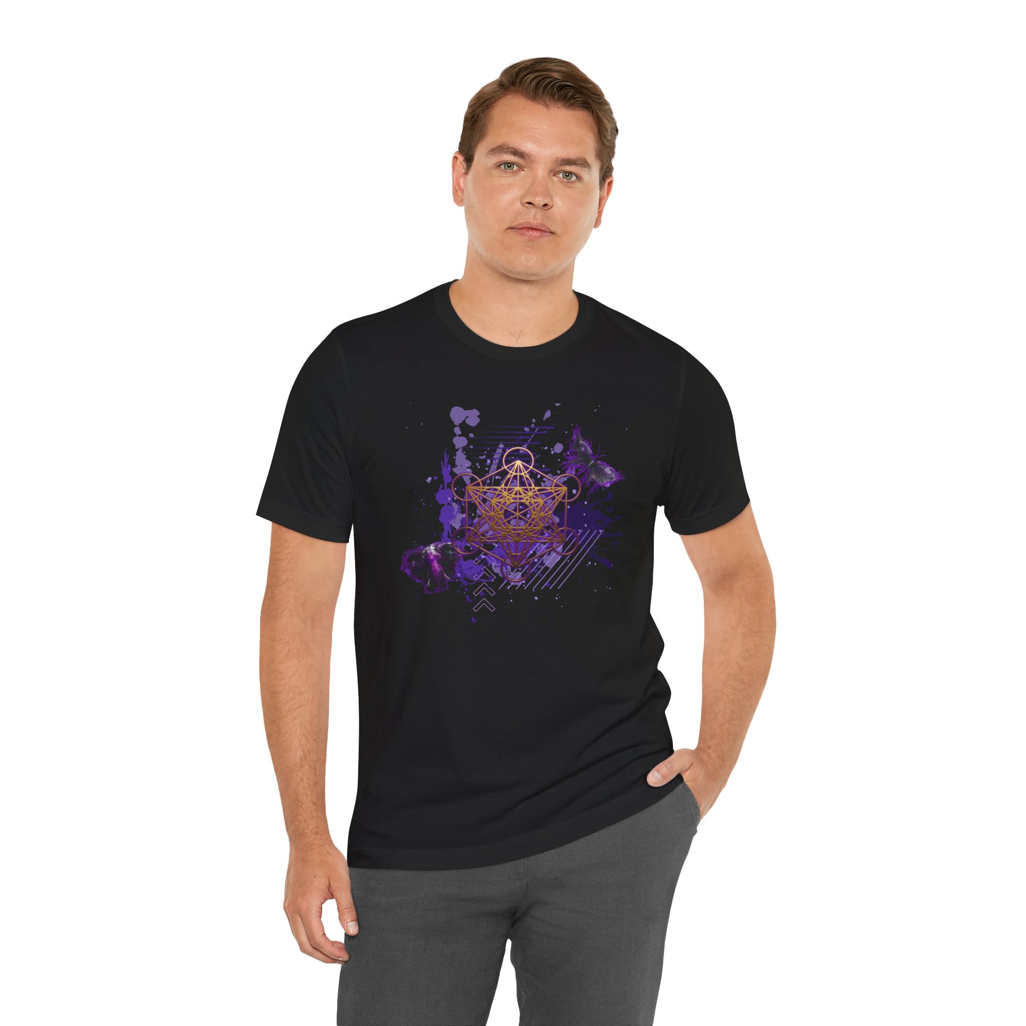 Sacred Geometry Graphic Tee Unisex Bella+Canvas 3001 Shirt Celestial Art T-Shirt: Metatron's Cube