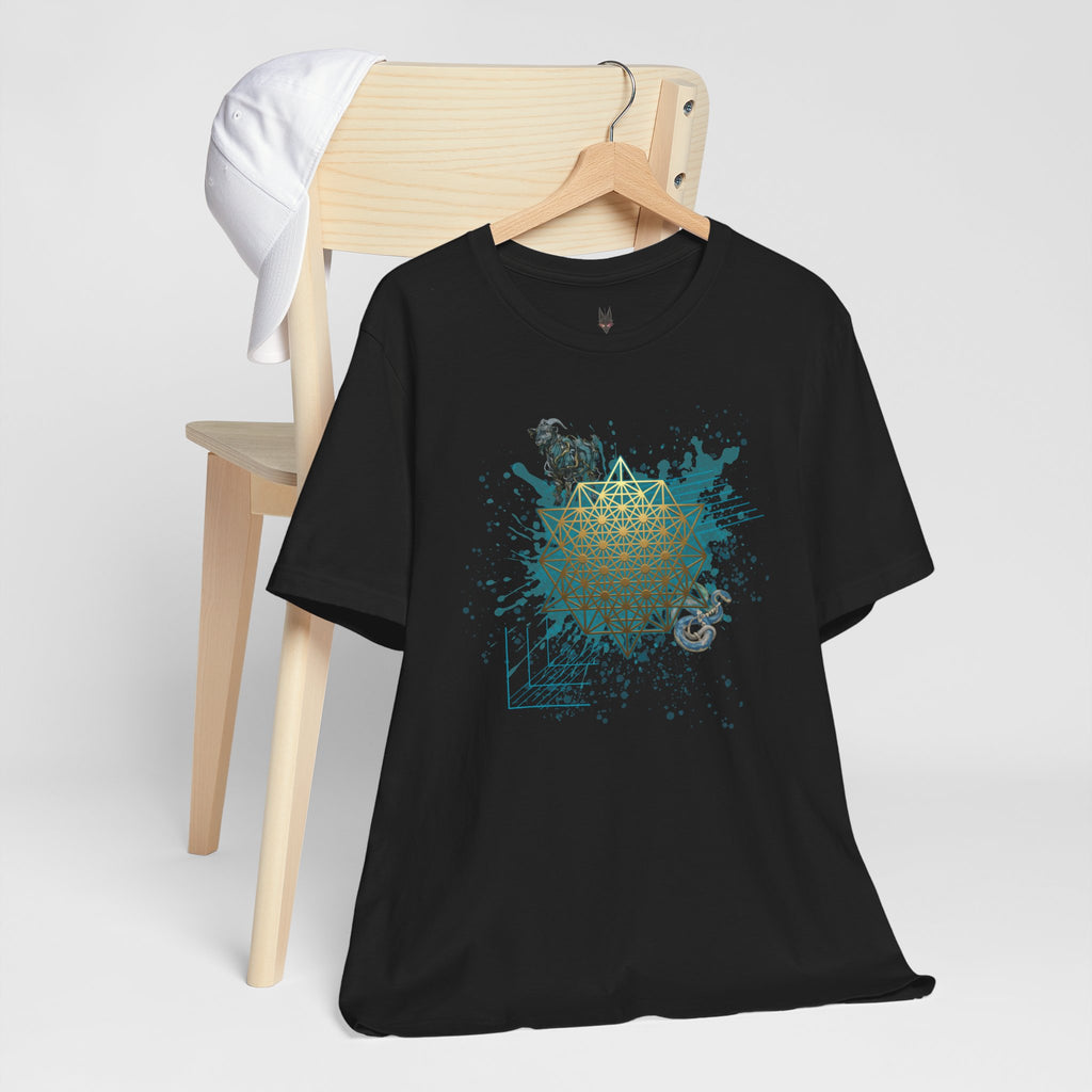 Sacred Geometry Graphic Tee Unisex Bella+Canvas 3001 Shirt Graphic T-Shirt: Tetrahedron