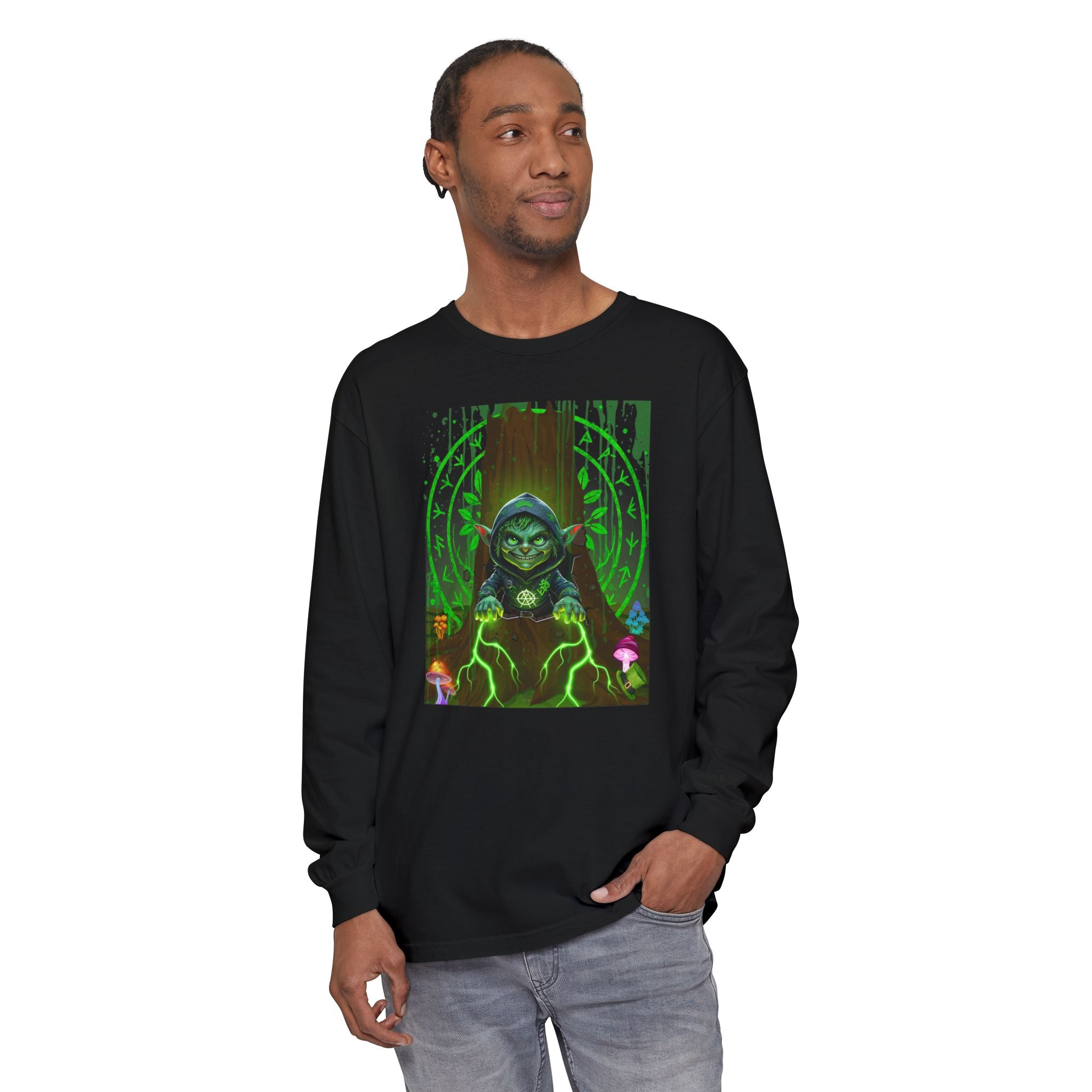 St Pattys Day Forest Goblin Unisex Long Sleeve Shirt, March drop