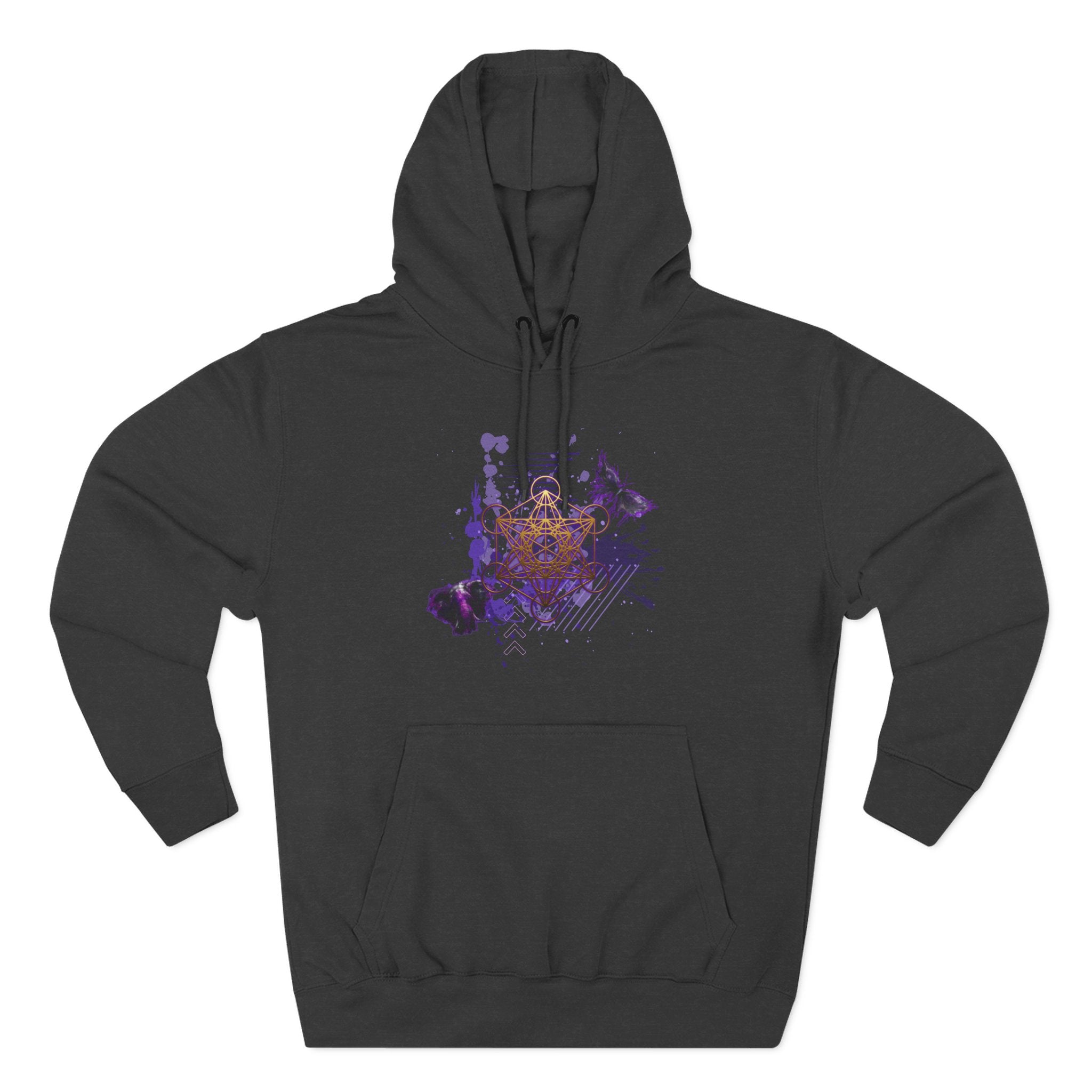 Sacred Geometry Graphic Hoodie Occult Art Ancient Forms: Metatron's Cube